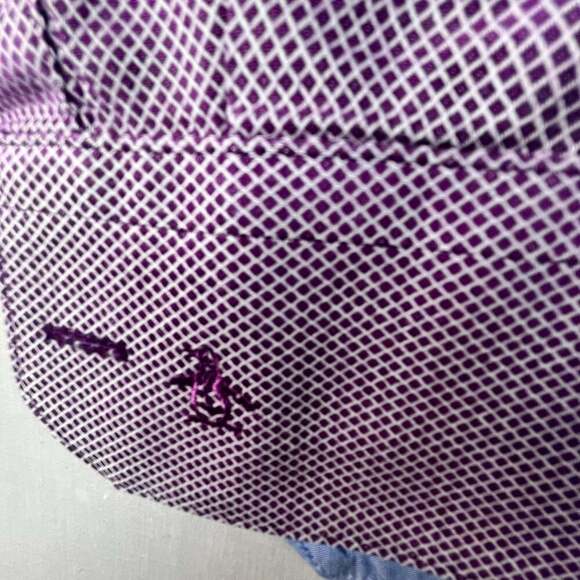 Original Penguin Men’s 16 34/35 Slim Fit Long Sleeve Purple Diamond Button Down - Picture 6 of 11
